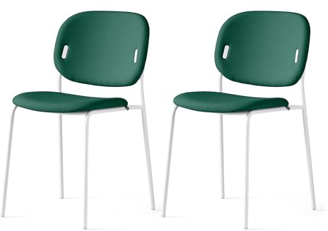 Connubia, 2 Stühle Yo! Metallgestell weiß optisch matt Sitz Wald