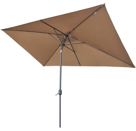 GFYHTN Sonnenschirm Rechteckiger 200x300cm, Terrassenschirm mit Handkurbel, Neigungsverstellbar für Balkon Markt Gastronomie