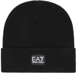 Emporio Armani EA7 Unisex Train Beanie, 7Y000044, Schwarz , 54