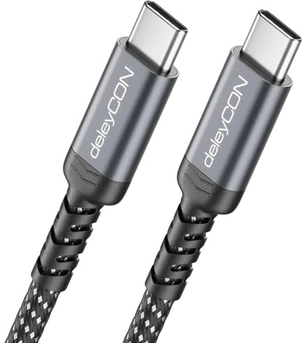 deleyCON 1,5m USB-C Kabel PD 3.1 240W 10Gbps DP Alt Mode | Ladekabel Datenkabel 4K@60Hz für Ladegerät, iPhone 17/16 Pro Max Air, AirPods, Galaxy A16/A56/S26/S25/S24, SSD, MacBook
