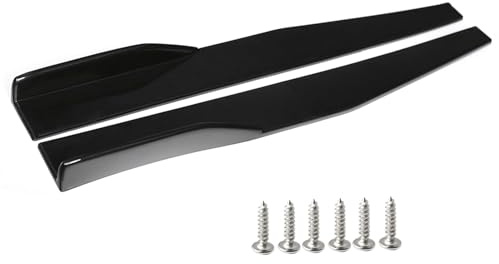 Minigonne laterali per auto universali da 74,5 cm Coppia kit di splitter laterali in fibra di carbonio Nero lucido Stile esterno automobilistico per berlina Coupé Hatchback (Nera)