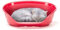 Ferplast Hundebett Katzenbett Kunststoff-Hundebett Extra Small Hundeliege waschbar Hundekorb atmungsaktiv rutschfest Siesta Deluxe, 43 x 28 x h 17,5 cm, Bordeaux
