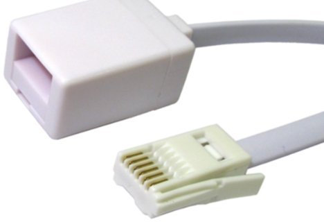 World of Data - 10m BT Telephone Extension Cable - White Coloured - BT Male Plug to Female Socket - 6 Core - Copper Wiring