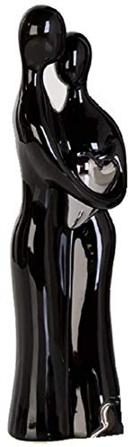 Designer Skulptur Figur Paar schwarz aus Keramik Höhe 39 cm