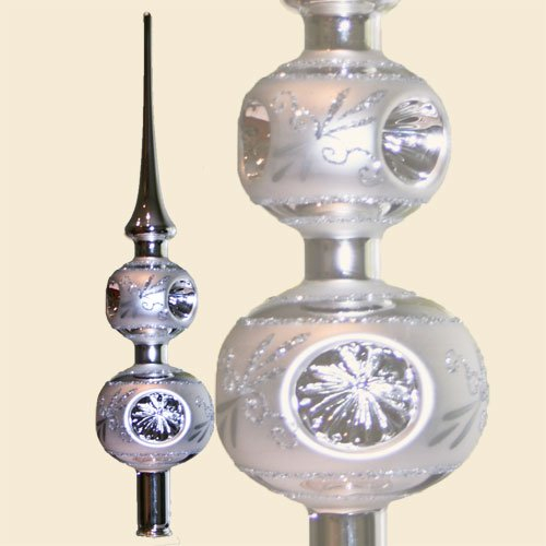Lauschaer Glaskunst-Christbaumspitzen Christbaumspitze Esprit-Duo (Silber)