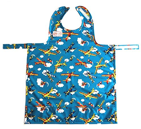 BIB-ON, A New, Full-Coverage Bib and Apron Combination for Infant, Baby, Toddler Ages 0-4. (Planes)