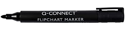 Q-Connect Flipchart-Marker mit Rundspitze, Schwarz