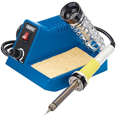 Draper 230v Soldering Station | 40 W Multipurpose Soldering-iron Stand | Overheat Protection | Tip Sponge | Heat Output Dial | 61478