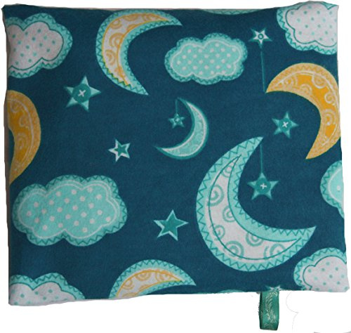 Körnerkissen Wärmekissen 20x16 cm mit Kissenhülle (Kirschkerne, Mond blau)