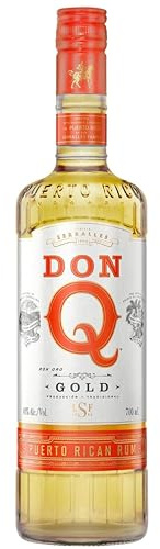Don Q Gold Puerto Rican Rum 70cl, 40 percent ABV – Blend aged 1½–5 years, carbon-filtered for clarity – Classic golden style for Cuba Libre & Daiquiri – Crafted by Destilería Serrallés Since 1865