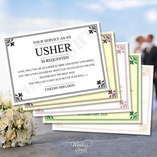 Personalised Your service as usher (any role) is requested Wedding Invitation Card A6