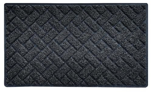 Nicoman Diamond Quilted Shape Doormat｜Open Construction Drainage Mat｜For Outdoor Use ONLY (75x44cm, BLACK, Use Outdoor ONLY)