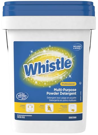 Diversey Whistle Multi-Purpose Laundry Detergent for Regular & High-Efficiency (HE) Machines, Commercial Bulk Fabric & Floor Cleaner, Powder with Fresh Citrus Scent, 19-Pounds