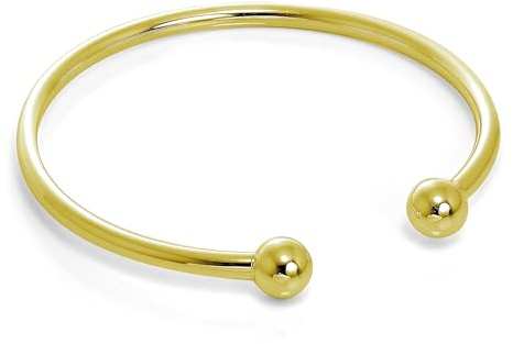 jewellerybox Gold Plated Hollow Sterling Silver Maiden Torque Bangle