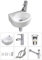 Lavabo para colgar en la pared, pequeño lavabo rectangular de cerámica para mano derecha (juego de fregadero ovalado (con grifo y drenaje)