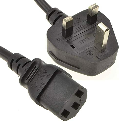 1.8m IEC Kettle Lead Power Cable 3 Pin Plug PC Monitor C13 Cord 5 AMP Dell HP