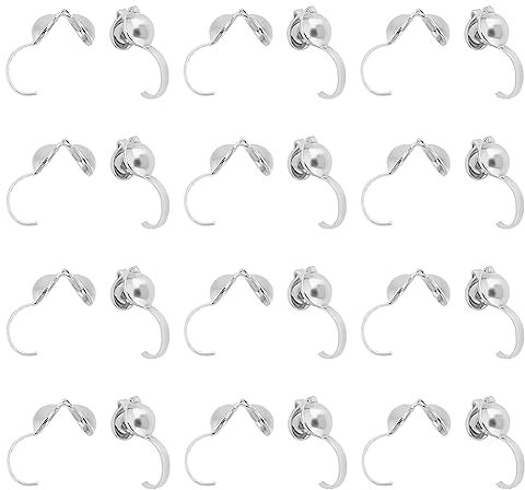 UNICRAFTALE 100 Stück Endkappe Perlen Endkappen Offene Clamshell Perlenspitzen Edelstahl Perlenspitzen Metallspitzen Knotenabdeckungen für Armband Halskette Herstellung 8,5x4mm, Durchmesser 4mm