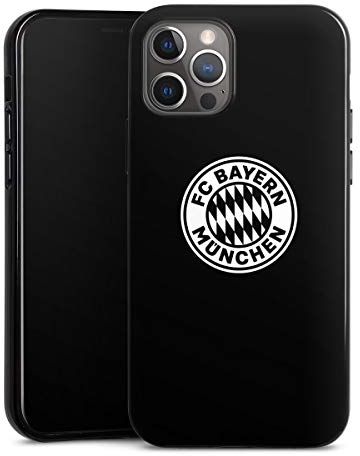 Silikon Hülle kompatibel mit Apple iPhone 12 Pro Case schwarz Handyhülle FC Bayern München Wappen FCB