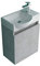 Alpenberger Gäste WC Waschbecken mit Unterschrank | Kleines Badmöbel 45 cm Breit | Waschtisch mit Waschbeckenunterschrank (Cement, Waschbecken - Linke Seite)