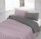 Set Copripiumino 100% Cotone Natural Color, Made in Italy - Parure Copri Piumino - Sacco Piumone 250x200 cm con Doppia Patella e Federe Cuscino, Matrimoniale, Rosa Antico/Grigio Scuro