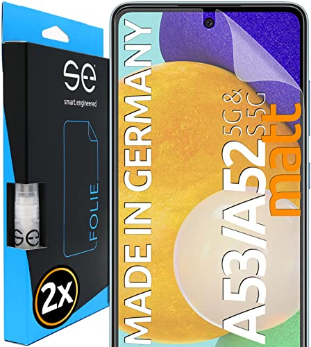 2x se® 3D SCHUTZFOLIE Entspiegelt für Samsung Galaxy A52 / A53,Anti-Staub, 100% Fingerabdruck & FaceID kompatibel, einfache blasenfreie Installation, Ultra-Klar, Stoß-Kratzfest, aus Deutschland