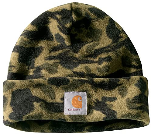 Carhartt Herren Fleece Camo Beanie-Mütze, Schwarze Blindente mit Entenmuster, Einheitsgröße