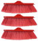 Recambio Cepillo Universal Para Escoba | Cepillo Para Barrer Cualquier Superficie 8 x 32 x 9 cm (Rojo, 3 Unidades)