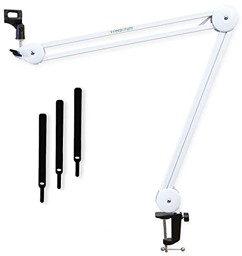 keepdrum MS138 WH Mikrofon-Stativ Gelenkarm Tisch-Mikrofonarm