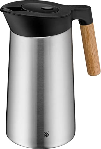 WMF Kineo doppelwandige Isolierkanne 1liter, Thermoskanne Edelstahl mit Klick-Verschluss, Kaffeekanne hält Getränke 12h warm & 24h kalt, matt