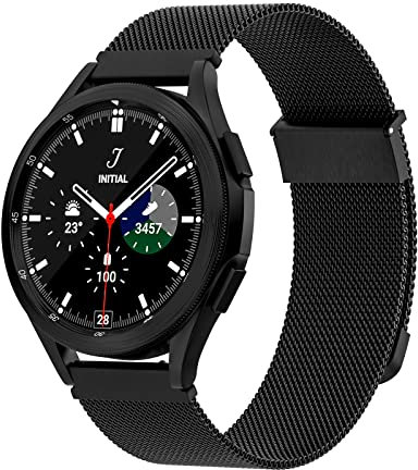 Tuocal Magnetisches Edelstahl Armband für Samsung Galaxy Watch 40/44mm, Kompatibel Mit Watch 5 Pro/6 Classic 43-47mm - Metall 20mm für Damen und Herren
