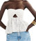 MISSACTIVER Damen Twist Knot Knit Bandeau Tube Top Stickerei trägerlos Schulterfrei Rückenfrei Hohl Crop Tank Korsett Top, Weiss/opulenter Garten, Klein
