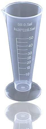 5PCS 50ml misurino, bicchiere graduato in plastica PP trasparente misurino con segno di misurazione per laboratorio, produzione di liquidi da cucina
