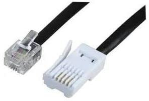 modaleo BT Phone Telephone Cable black Landline ADSL Modem UK Cord Home & Office Fax Modem 1M 3M 5M 10M 15M Plug RJ11 Broadband 6P2C 2-Pin