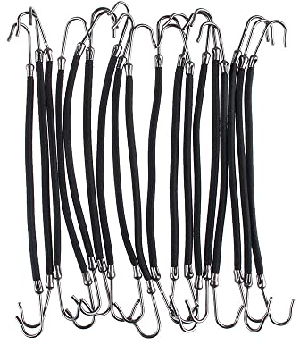 36 pezzi elastici per capelli con gancio per coda di cavallo, fermaglio per capelli in gomma, elastico per capelli con gancio, per donne e ragazze, capelli spessi, nero e marrone (nero)