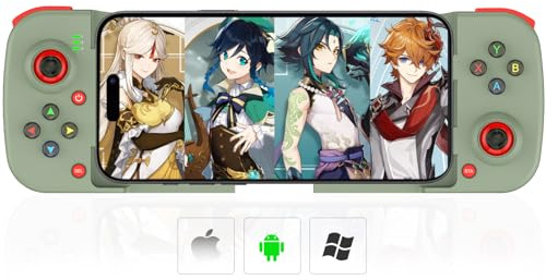 Megadream Mobile Game Controller Gamepad for iPhone iOS Android PC: Works with iPhone 16/15/14/13/12/11, iPad, Samsung Galaxy, TCL, Tablet, Call of Duty, Minecraft - Directly Play (Green)