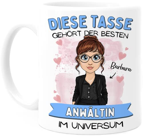 Tassenliebling® Anwältin Tasse personalisiert - Beidseiter Druck - Rechtsanwältin Jura Studentin Juristen Geschenke