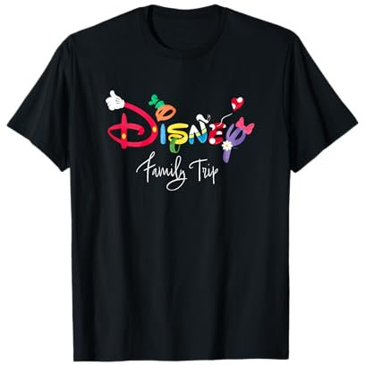Disney Mickey & Friends Character Letters Disney Family Trip T-Shirt