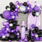 Palloncini Nero Viola, 138 Pz Kit Arco Palloncini Viola Neri Argento con Palloncini Coriandoli per Donne Uomini Matrimoni Compleanni Laurea Halloween Festa Decorazioni