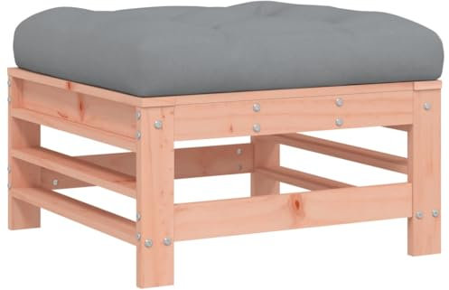 vidaXL Gartenhocker, Sitzhocker mit Kissen Latten-Design, Modular Holz Hocker für Garten Terrasse, Fußhocker Gartenmöbel, Massivholz Douglasie