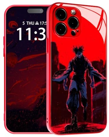 HWLHJJ Choso Jjk Manga Themed Glass Protective Case, Shonen Anime Unique Phone Cover for iPhone 13