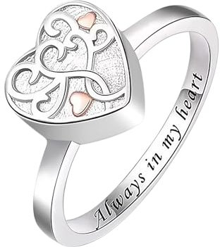 QGJNSGC Tree of Life Urn Ring for Ashes Celtic Knot Family Tree Memorial Keepsake Jewelry Always in My Heart Cremation Ring for Women Men