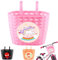 YOUWOSHE Fahrradkorb Kinder, Einhorn Fahrradkorb Vorne Kinder, Abnehmbar Fahrradkorb, Kinderfahrrad Zubehör, Wasserdicht und Robust, Bike Basket für Junge Mädchen für Schule, Outdoor, Radfahren