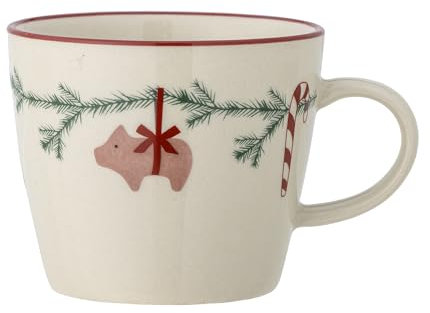 Bloomingville Yule Becher, Tasse, Natur, Steingut, T9,5xH8 cm, 300 ml