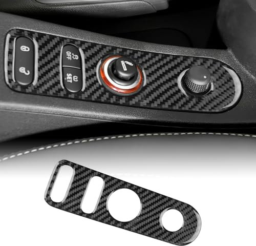 KUNGKIC Für Seat Leon Mk2 FR 1P1 5F1 Cupra/Cupra R 2005-2012 Kohlefaser Autogetriebe Zigarettenanzünder-Rahmen Aufkleber Dekorative Innenbereich Zubehör,Geschenk (Schwarz)