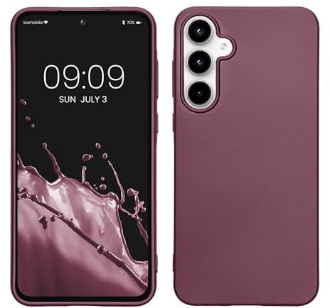 kwmobile Housse Compatible avec Samsung Galaxy A55 5G Coque - Housse de téléphone Protection Souple en TPU - Lavande métallique