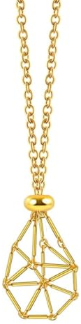 RDNKVB Kristallhalter-Halskettenkäfig, Verstellbarer leerer Stein-Edelsteinhalter, Edelstahl-Kristallkäfighalter für DIY-Halskettenschmuck (Gold)
