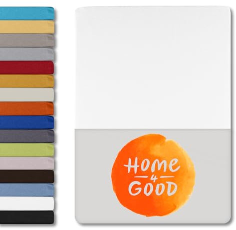 home4good Spannbettlaken 200x200cm – Jersey-Spannbetttuch aus 100 % Baumwolle – Oeko-TEX 100 Zertifiziert – bügelfrei, elastisch & atmungsaktiv – für 15–25 cm Matratzenhöhe - Weiß