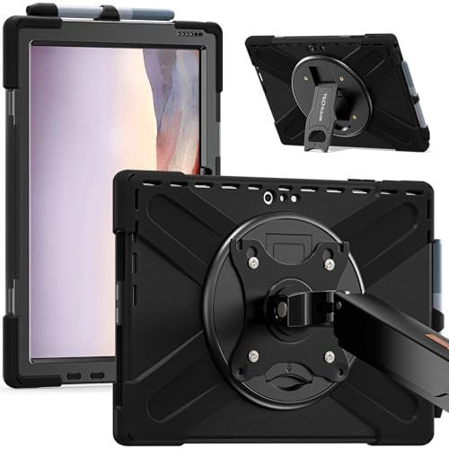TECHGEAR X-Case with VESA 75x75mm holes for Microsoft Surface Pro 7/7 Plus/Pro 6 / Pro 5 / Pro 4 12.3 Tough Rugged HEAVY DUTY Shockproof Armour Case with 360 Rotating Stand Mount