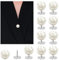 Telooco 10 Stück Perlen Broschen für Kleidung Damen Perlen Knöpfe Ohne Nähen Abnehmbar Brosche Knöpfe Pins Ausschnitt Verkleinern Clip Kleidungsknöpfe Schmuck für DIY Hemd Jean Kleidung Pullover