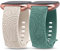 TOYOUTHS 2 Stück Boho Floral Gravierte Armband kompatibel mit Fitbit Versa 2/Fitbit Versa/Versa Lite Armband Frauen Männer Weich Silikon Sport Loop Ersatzarmbänder für Versa 2, Polarstern/Grün